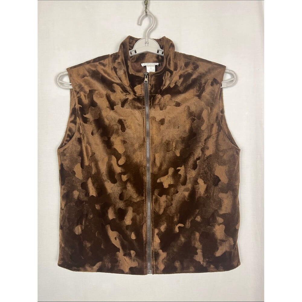 Vintage 1990s Jordan Brown Patterned Textured Soft Vest